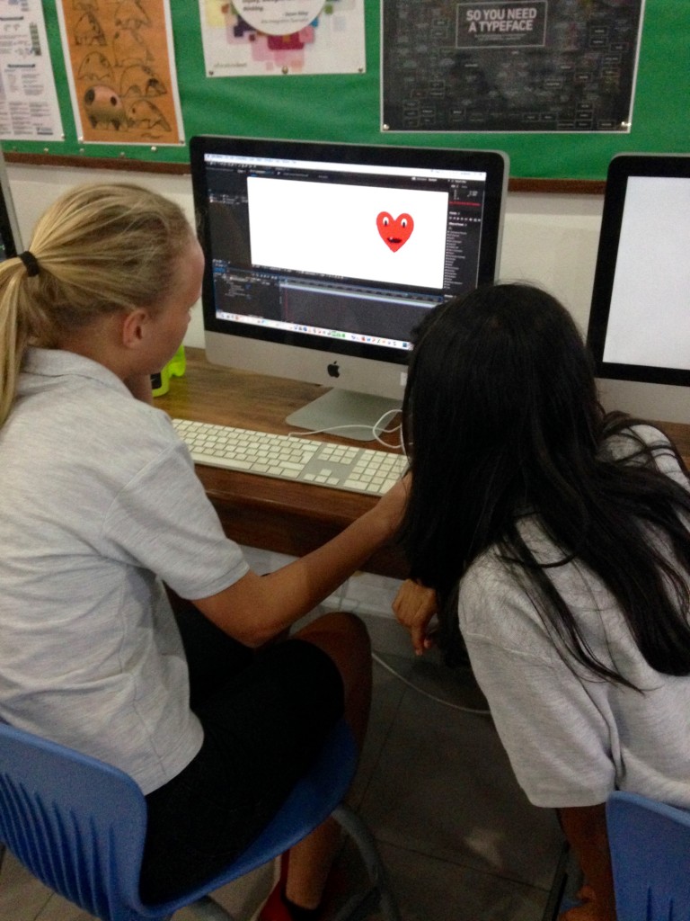 Saniya and Freya work on Share-Care 