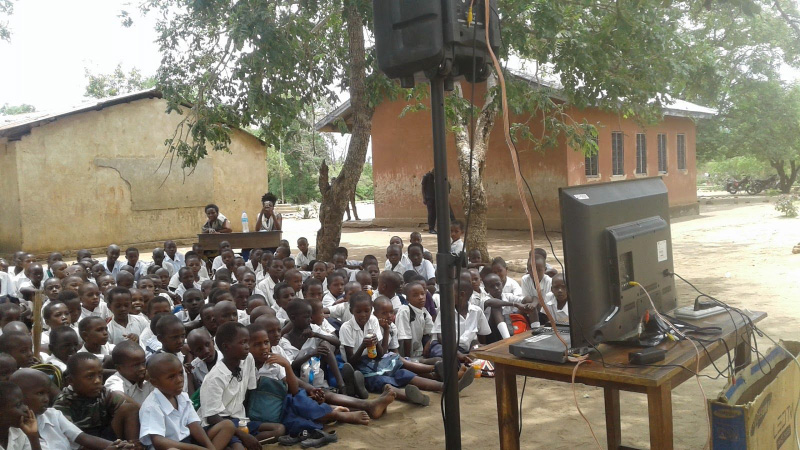 Kids watching Ubongo Kids cartoons